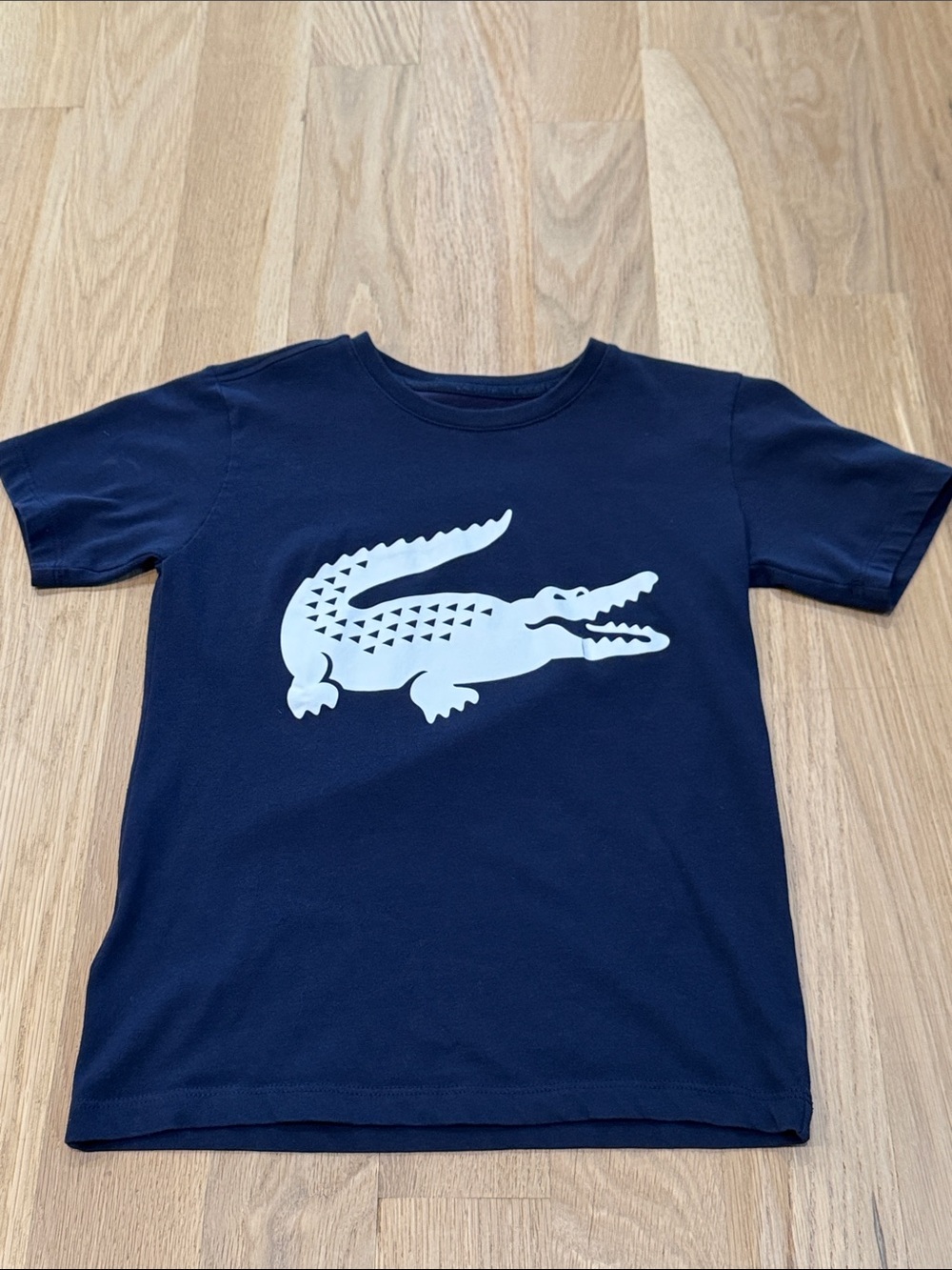 Lacoste Boys Navy T-Shirt with White Croc Graphic